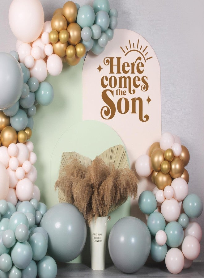 Dvehdbay Here Comes The Son Baby Shower Party Decal Sign - Here Comes The Son Baby Shower Decor, Baby Shower Sign, Baby Shower Wall Decals (Brown) - Image 5